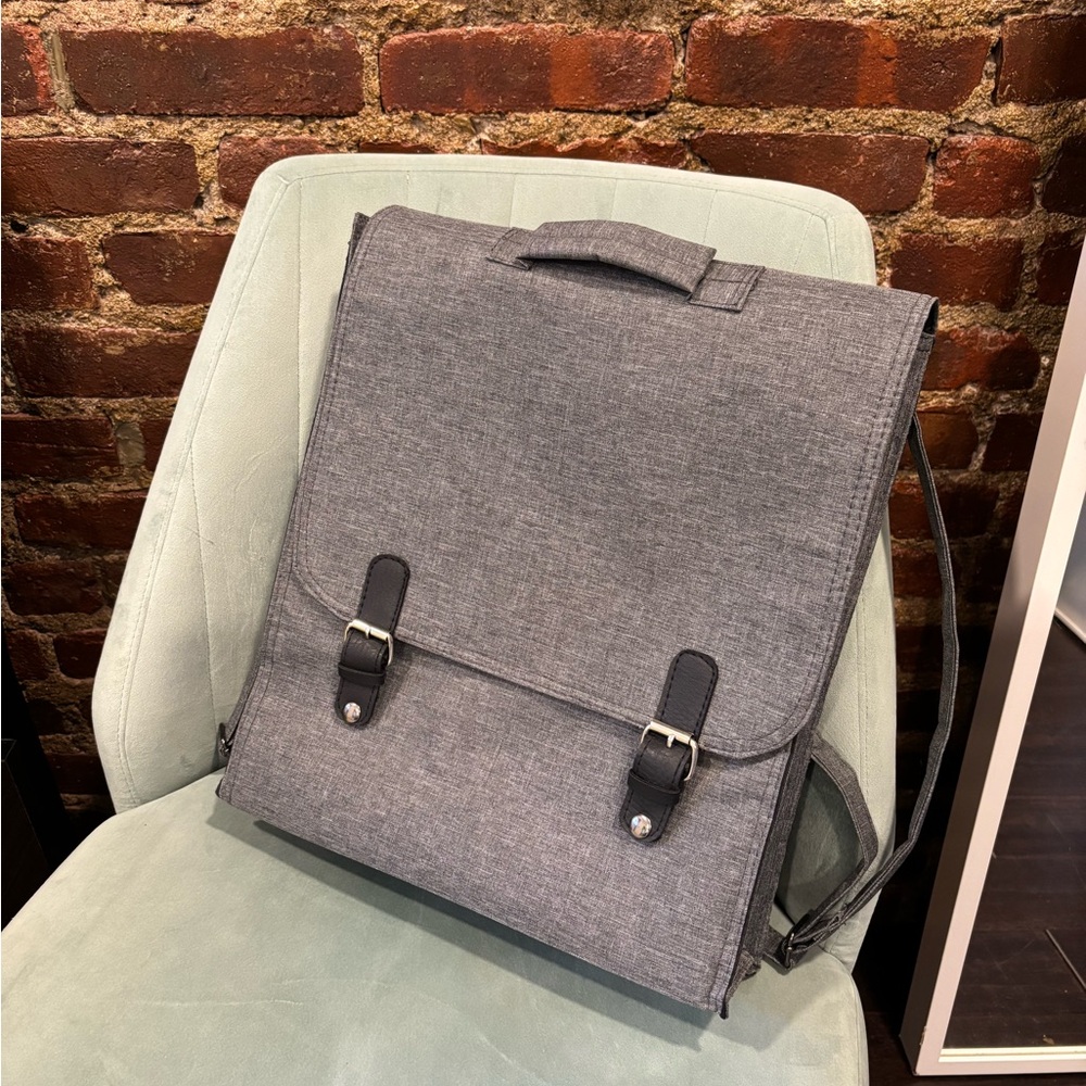 Gray Minimalist Professional Book Bag